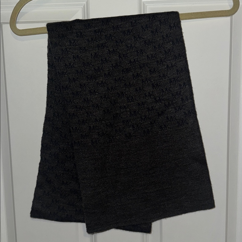 Michael Kors Navy Blue & Gray Repeat Logo Jacquard Muffler Scarf